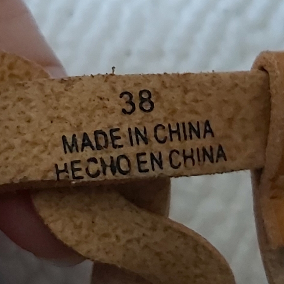 ALDO sandals leather brown mustard strappy - Picture 7 of 10